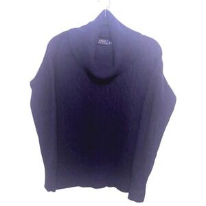 Polo‎ Ralph Lauren Merino Wool Cable Knit Cowl Neck Navy Sweater Women's size M